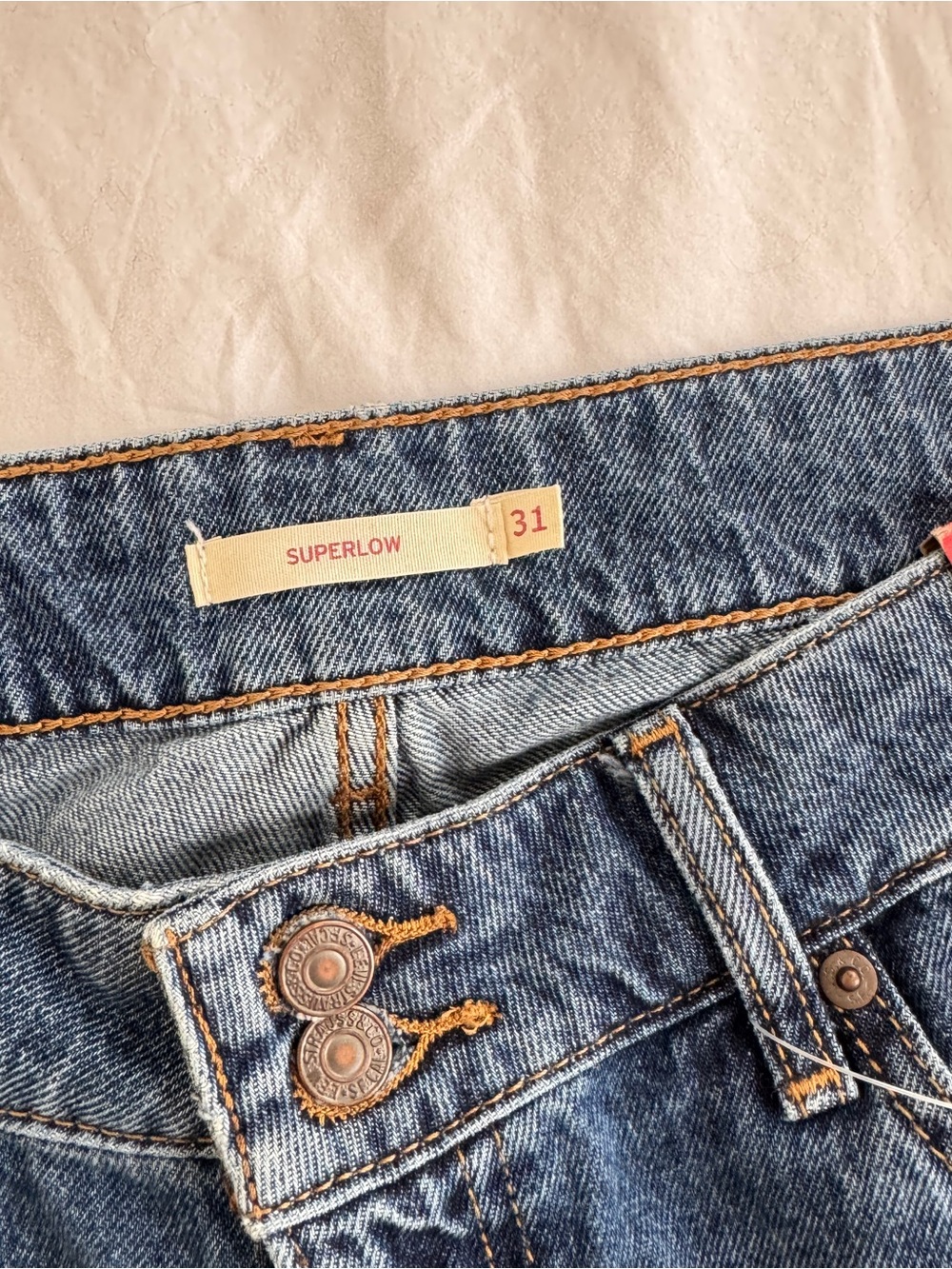 Levi’s Women’s Superlow Loose Wide Leg Blue Denim Jeans 31 - Picture 3 of 9
